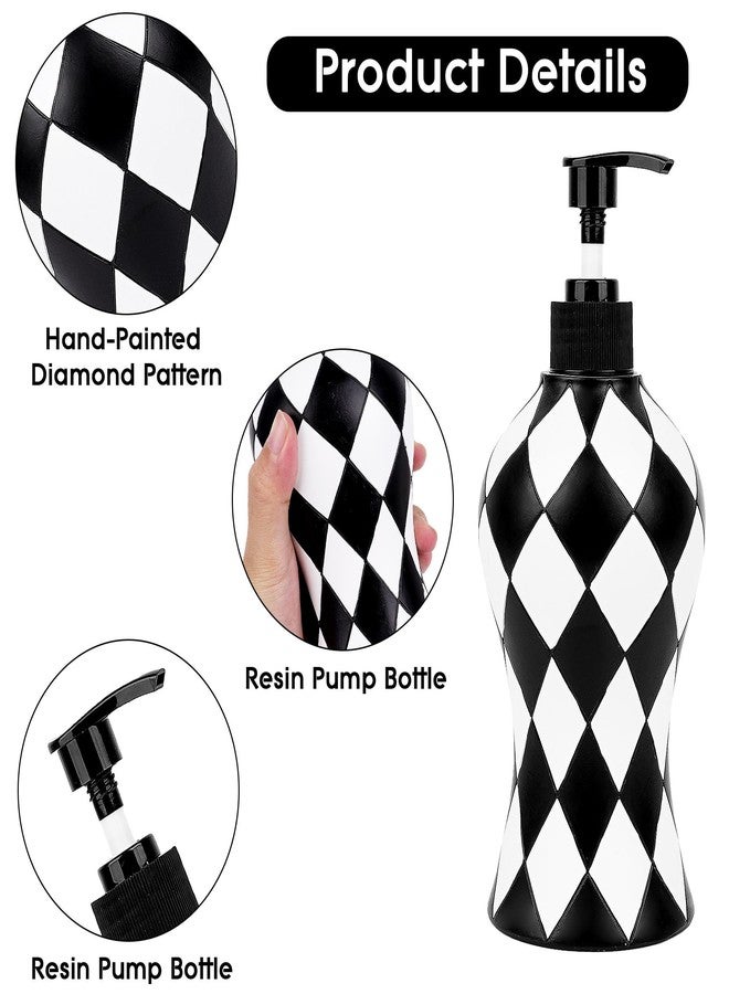 BUNCHBRAVO Elegant Diamond Soap Dispenser | 16oz Hand-Painted Resin Pump Bottle | Modern Minimalist Bathroom, Kitchen, or Vanity Counter Decor - Image 4